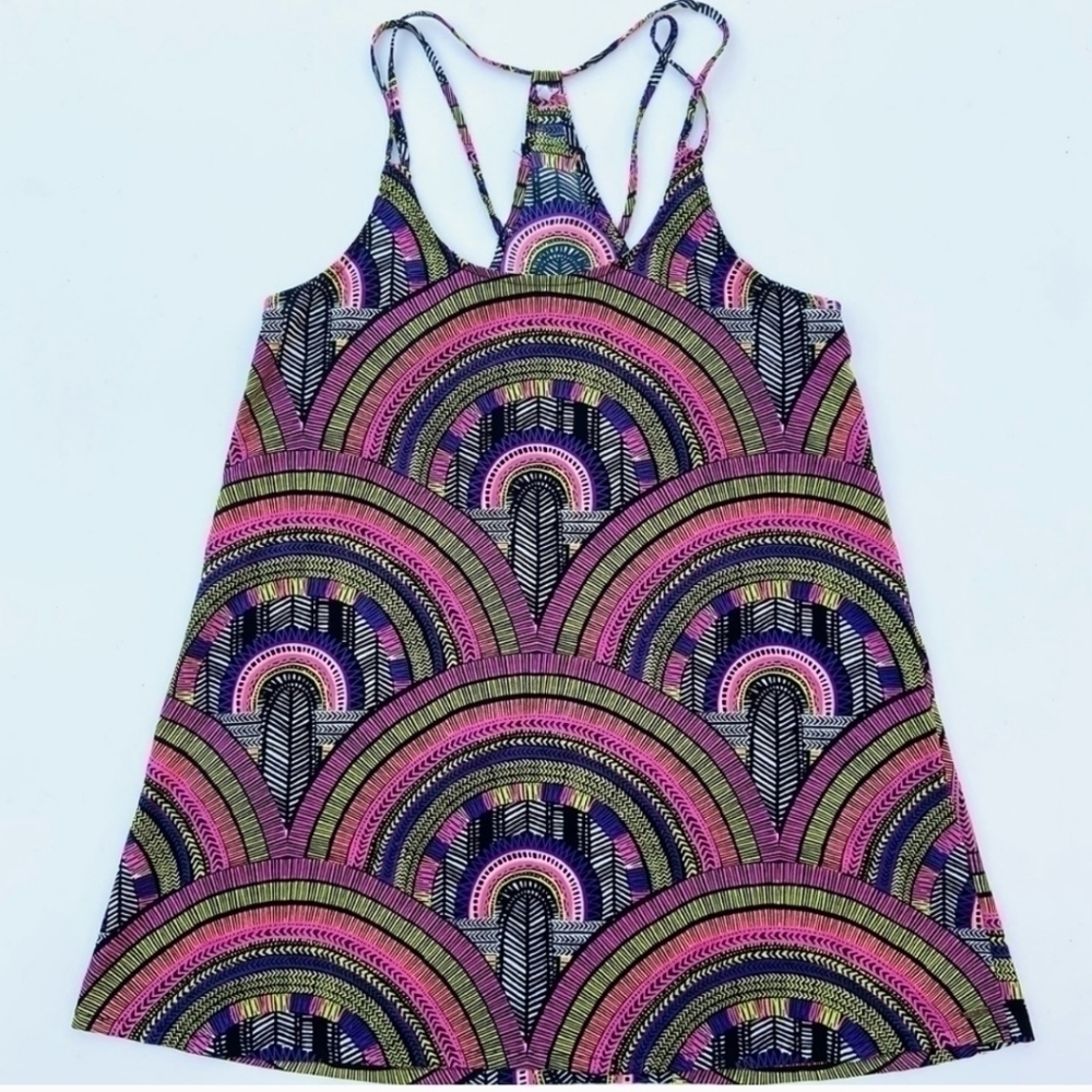 Pink Multicolor Patterned Slip Dress - Picture 3 of 10
